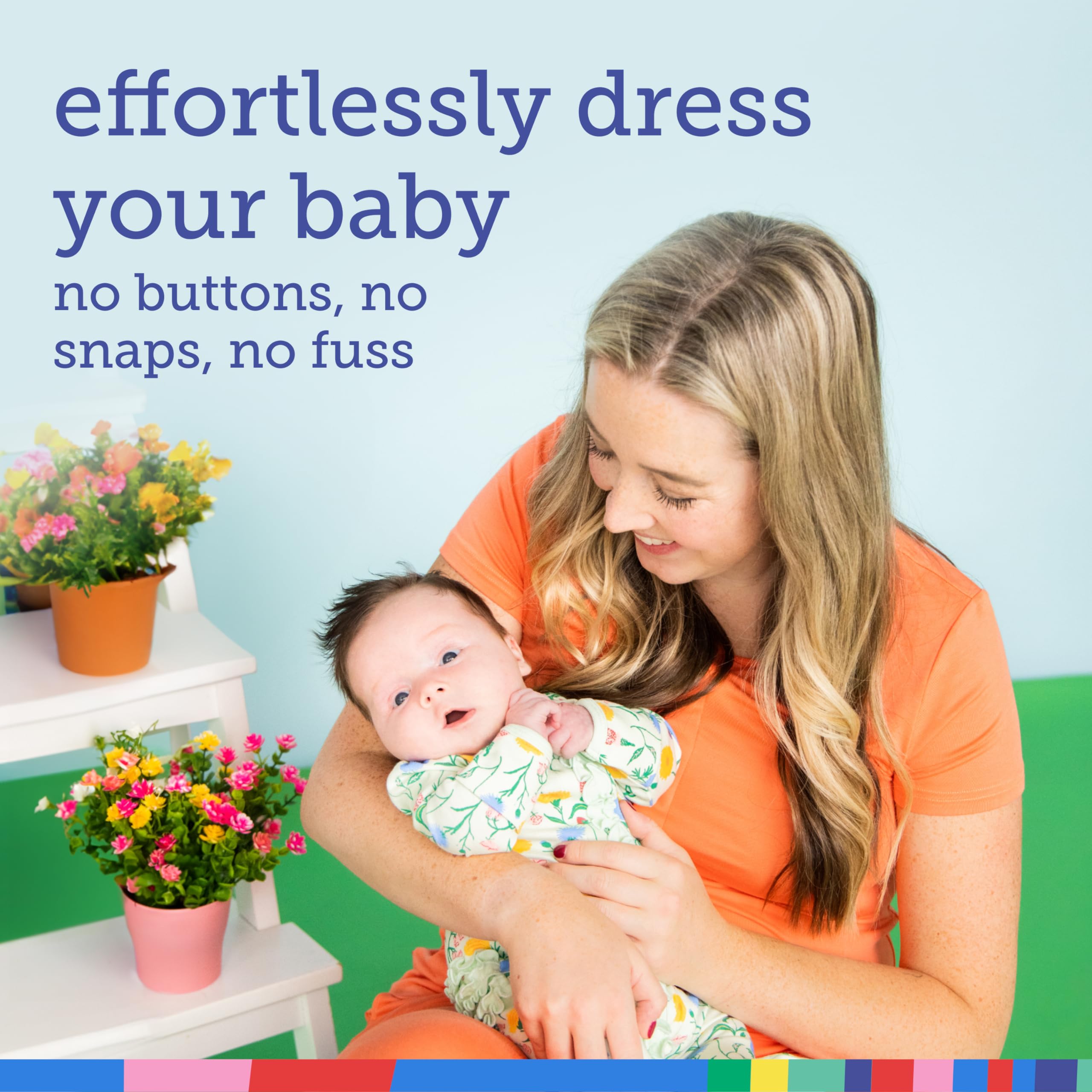 Magnetic Me Footie Pajamas - 100% Organic Cotton Baby Pajamas - Quick Magnetic Fastener Sleeper for Baby Boy and Girl - Image 3