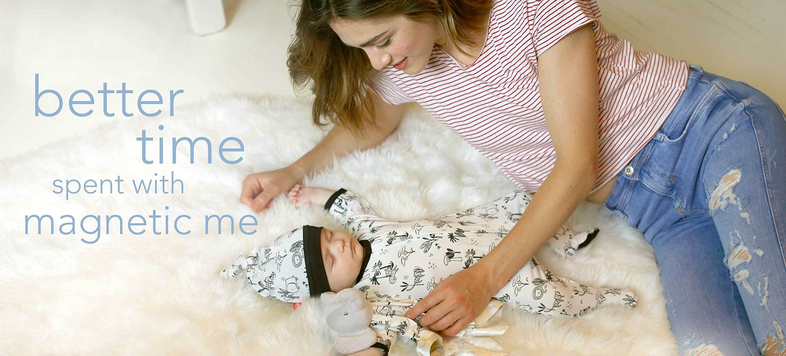 Magnificent Baby Baby Magnetic Modal 2 Piece Gown and Hat Set - Image 3